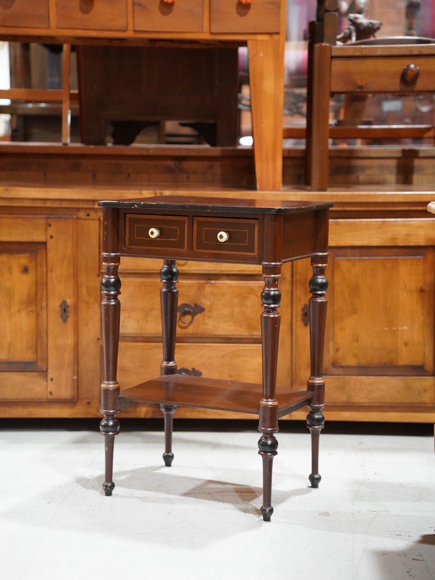 2ドロワーサイドデスク - cerote antiques