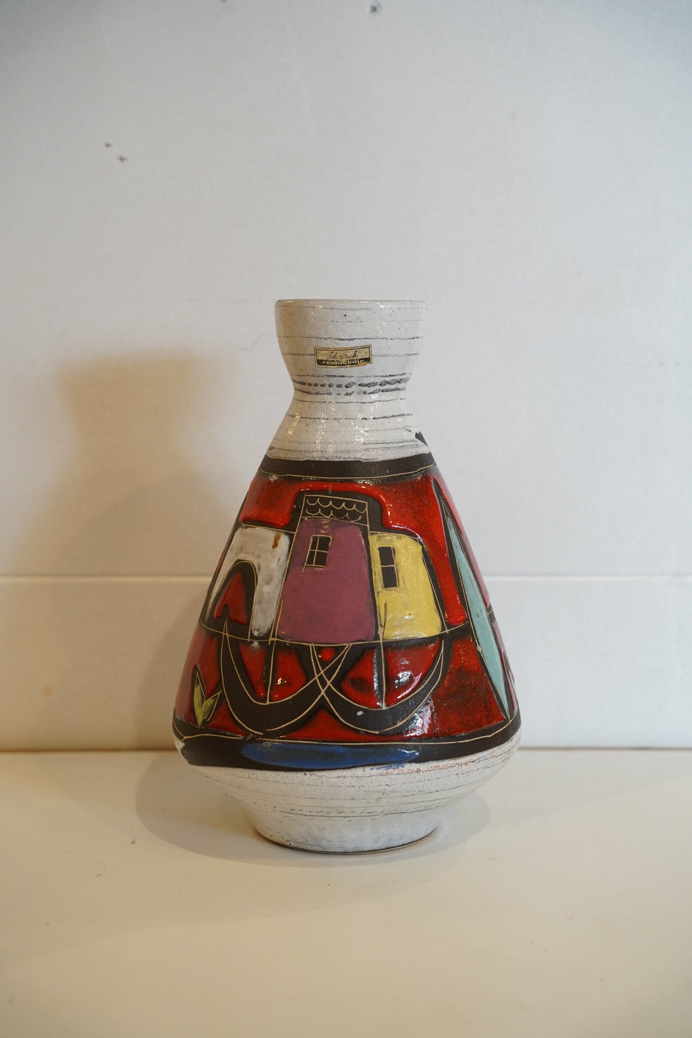 Scheurich 547-28 - Fat Lava - セラミックフラワーベース - West Germany - cerote antiques