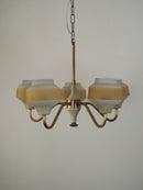 5灯フロストガラスシャンデリア <br> cerote antiques
