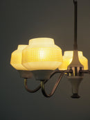 5灯フロストガラスシャンデリア <br> cerote antiques