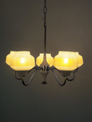 5灯フロストガラスシャンデリア <br> cerote antiques