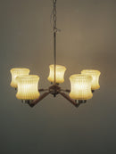 5灯カッティングガラスシャンデリア <br>cerote antiques