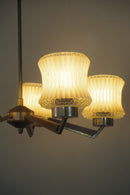 5灯カッティングガラスシャンデリア <br>cerote antiques