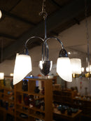Elektroinstala Děčín <br>2灯 ガラス シャンデリア <br>1950's-1970's , CzechSlovakia <br>大和店 - ヴィンテージ SHARK ATTACK