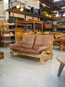 Maison Regain <br>レザー 2シーターソファ <br>1960's , France <br>cerote antiques