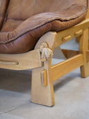 Maison Regain <br>レザー 2シーターソファ <br>1960's , France <br>cerote antiques