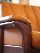 ※アーカイブしない EKORNES <br> レザー ローバック 3シーター <br> Norway , 1970's <br> 大和店 HOLD anynal shiba