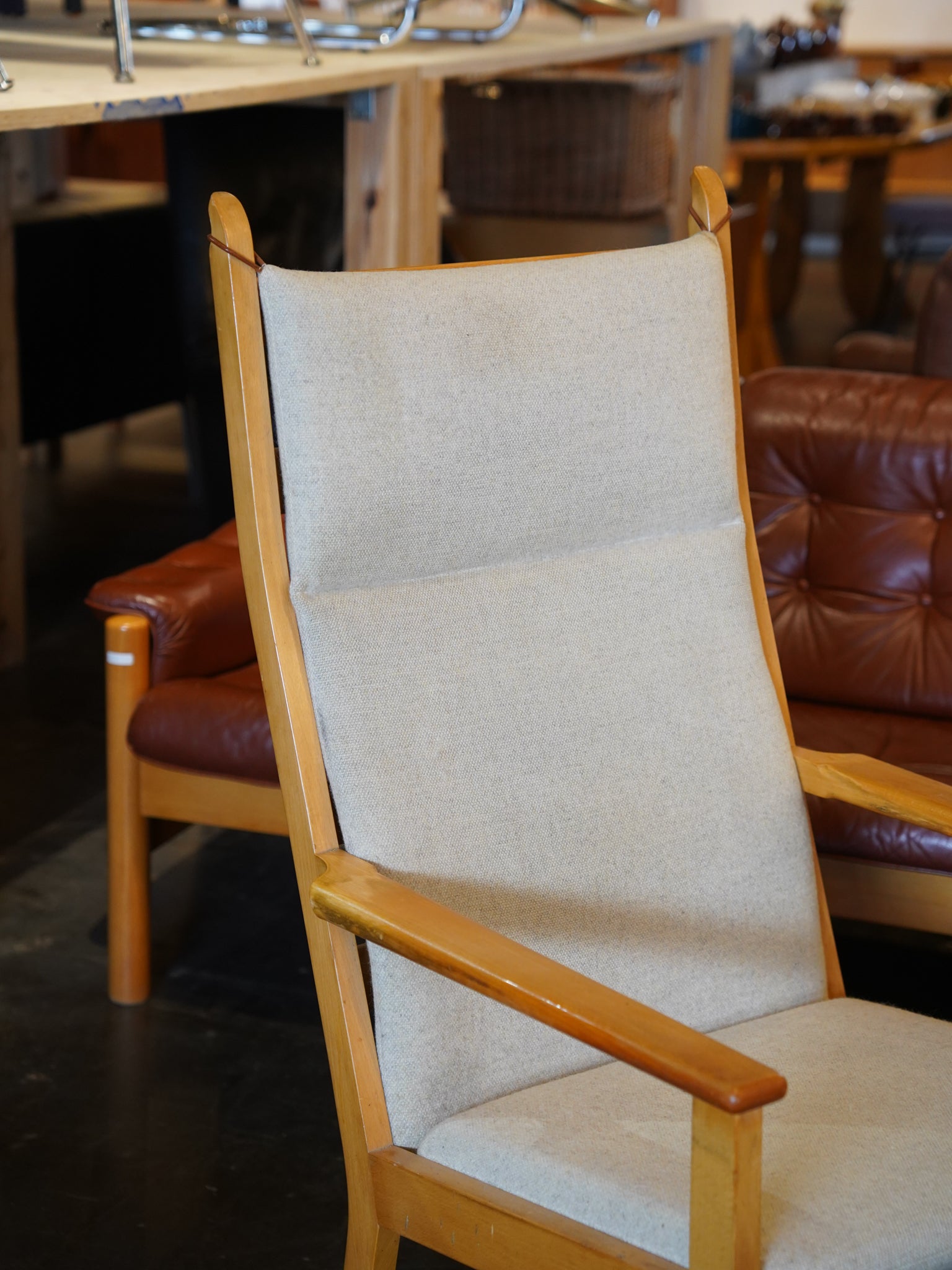 GETAMA , Hans J. Wegner - ファブリック ハイバックイージーチェア＆オットマン - Denmark - 大和店