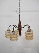 デザインガラス 5灯シャンデリア <br> cerote antiques