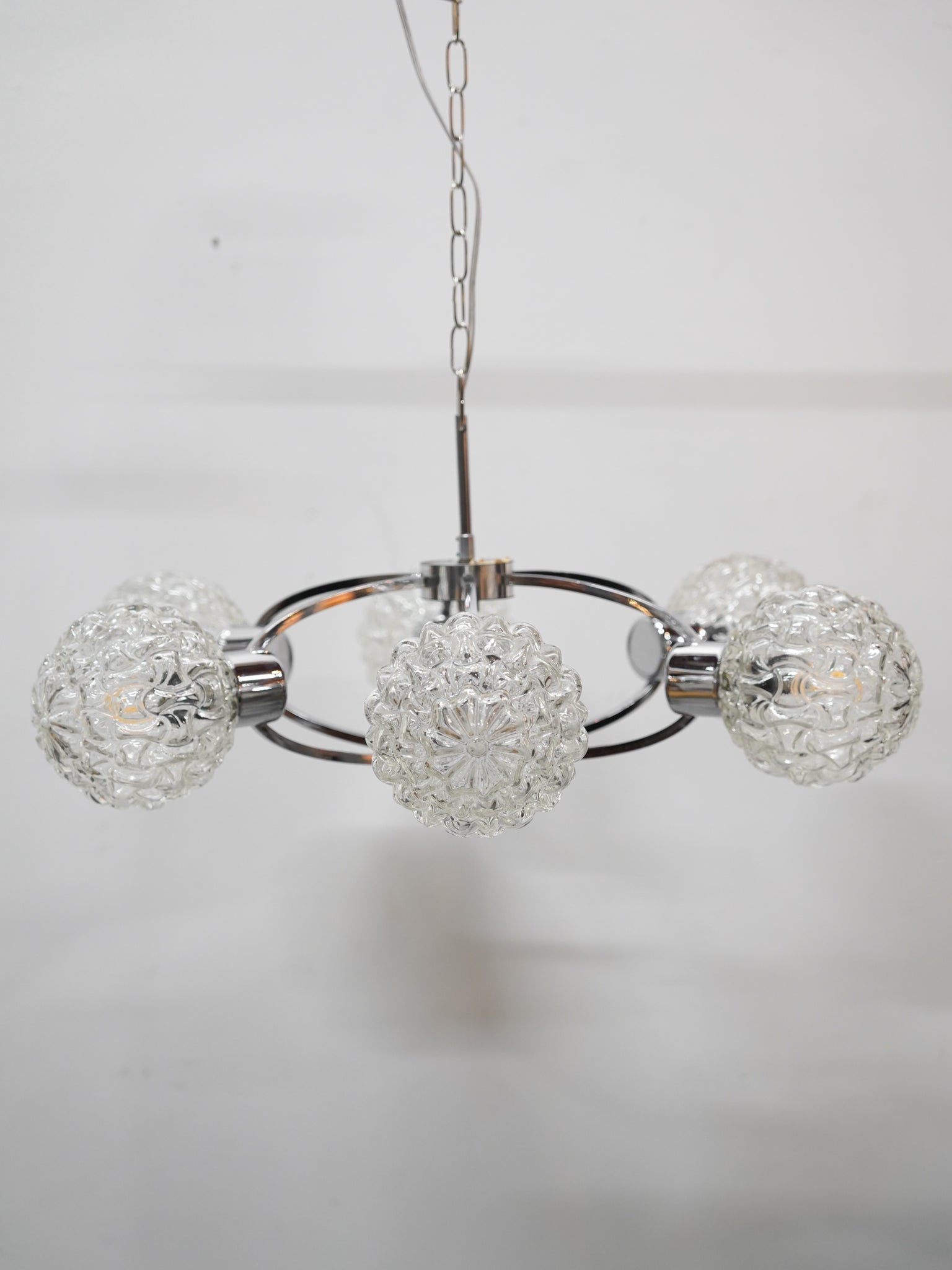 デザインガラス 6灯シャンデリア - 1960's , Germany - cerote antiques