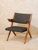 Randers Møbelfabrik , Arne Hovmand Olsen - ファブリック ラウンジチェア - 1950's -1960's , Denmark - bob's box