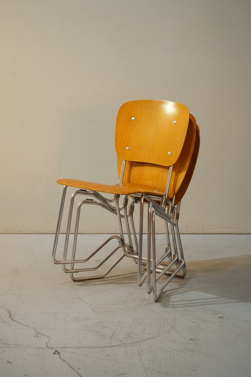 Ph.Zieringer K.G. , Armin Wirth - Swiss , 1950s - "Alu-Flex" - スタッキングチェア