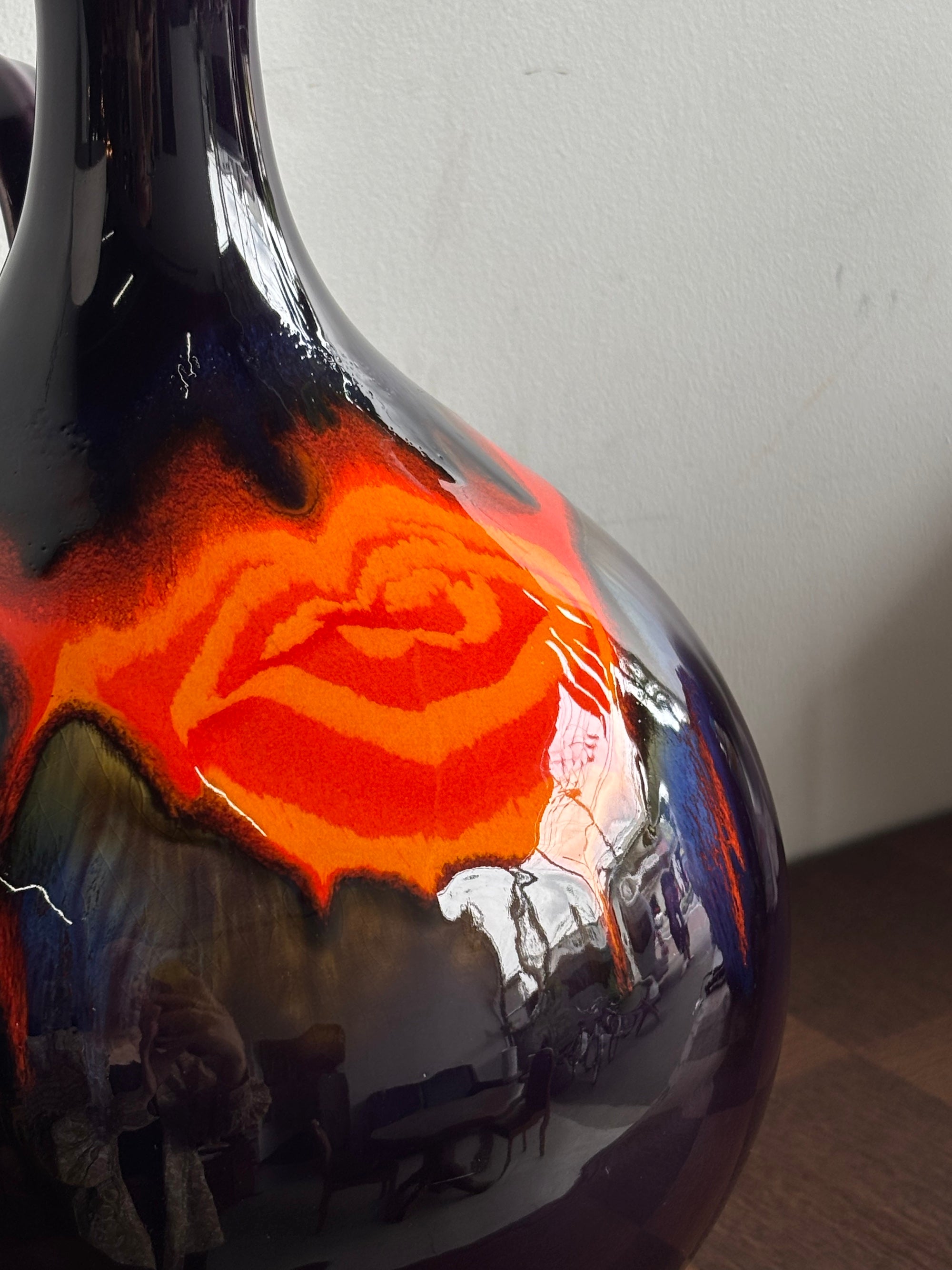 Hutschenreuther 9143/40 , Renée Neue - Fat Lava - セラミック フラワーベース - 1970's , Germany - cerote antiques