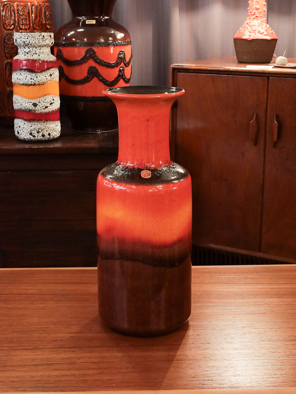 Jasba Keramik N602/10/45 - Fat Lava - セラミックフラワーベース - West Germany 1970's - cerote antiques