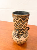 Fat Lava <br>セラミック フラワーベース<br> West Germany <br>cerote antiques