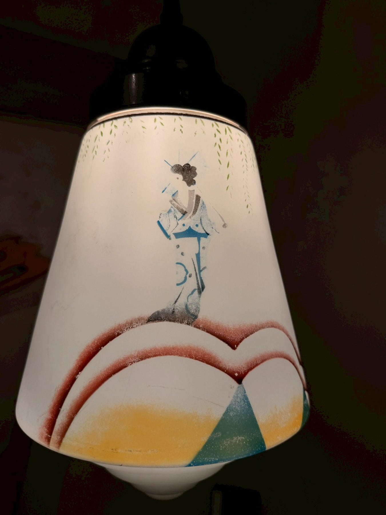 フロストガラスペンダントランプ - cerote antiques
