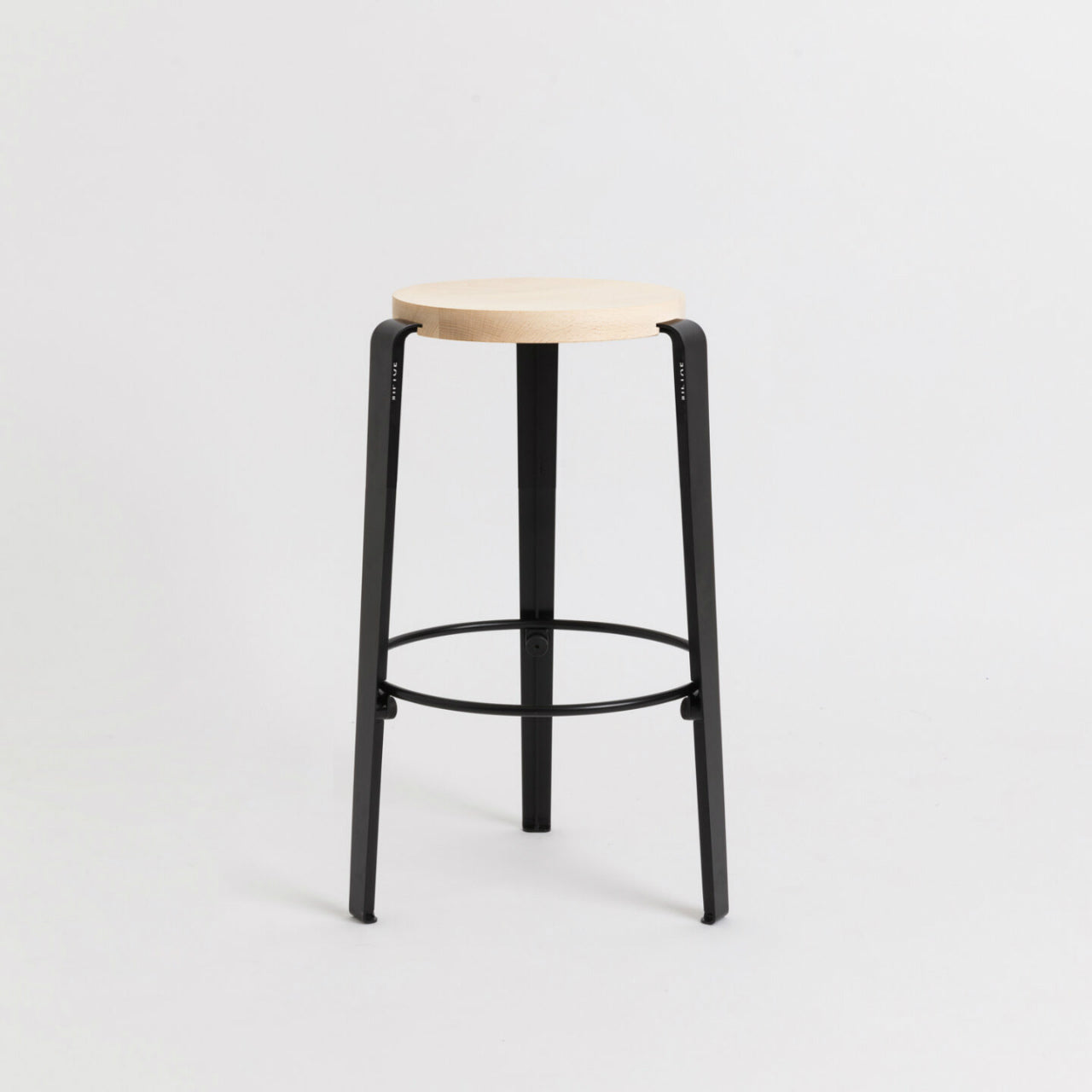 TIPTOE<br>MI LOU mid-high stool – SOLID BEECH <br>GRAPHITE BLACK - ヴィンテージ SHARK ATTACK