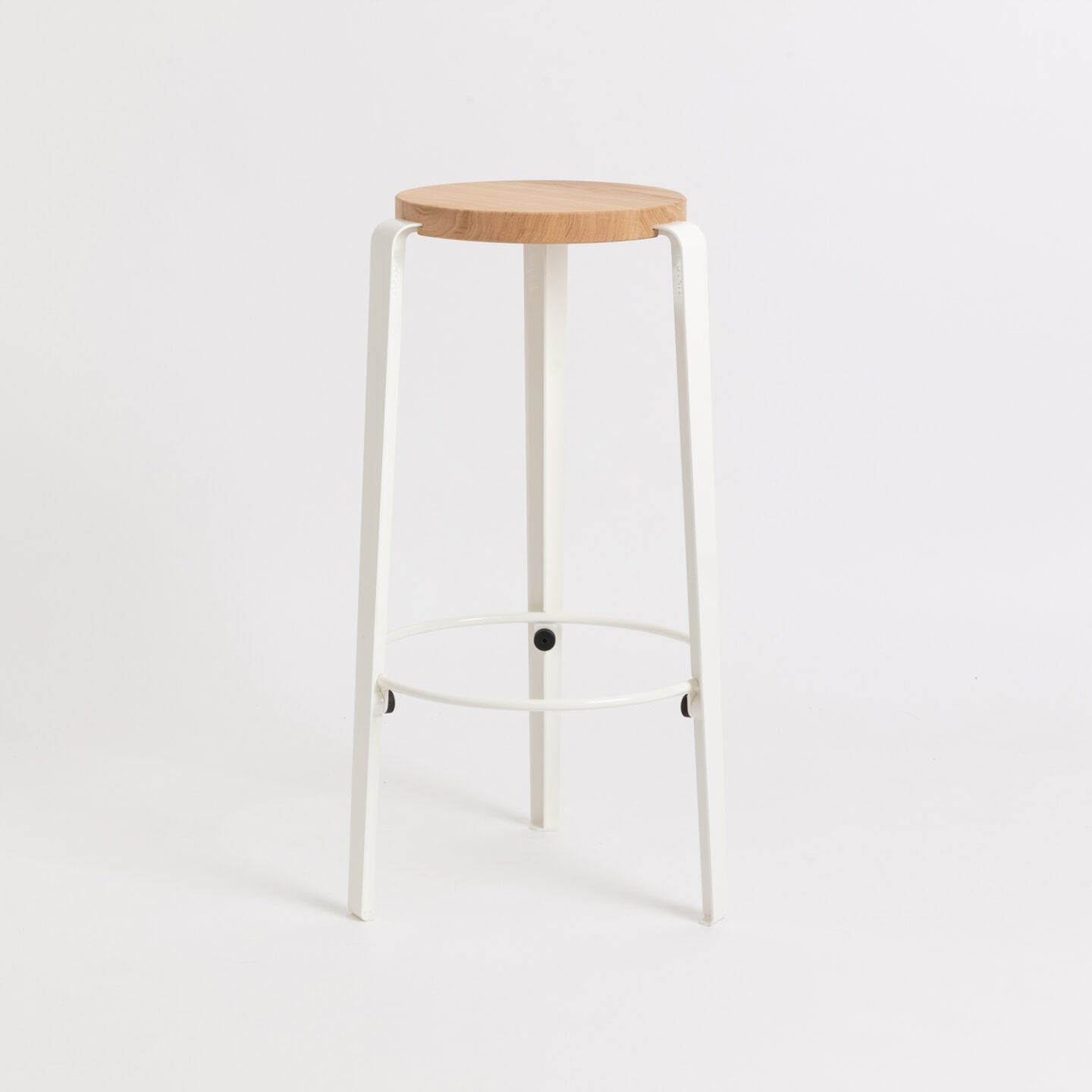 TIPTOE<br>BIG LOU bar stool – SOLID OAK <br>CLOUDY WHITE - ヴィンテージ SHARK ATTACK