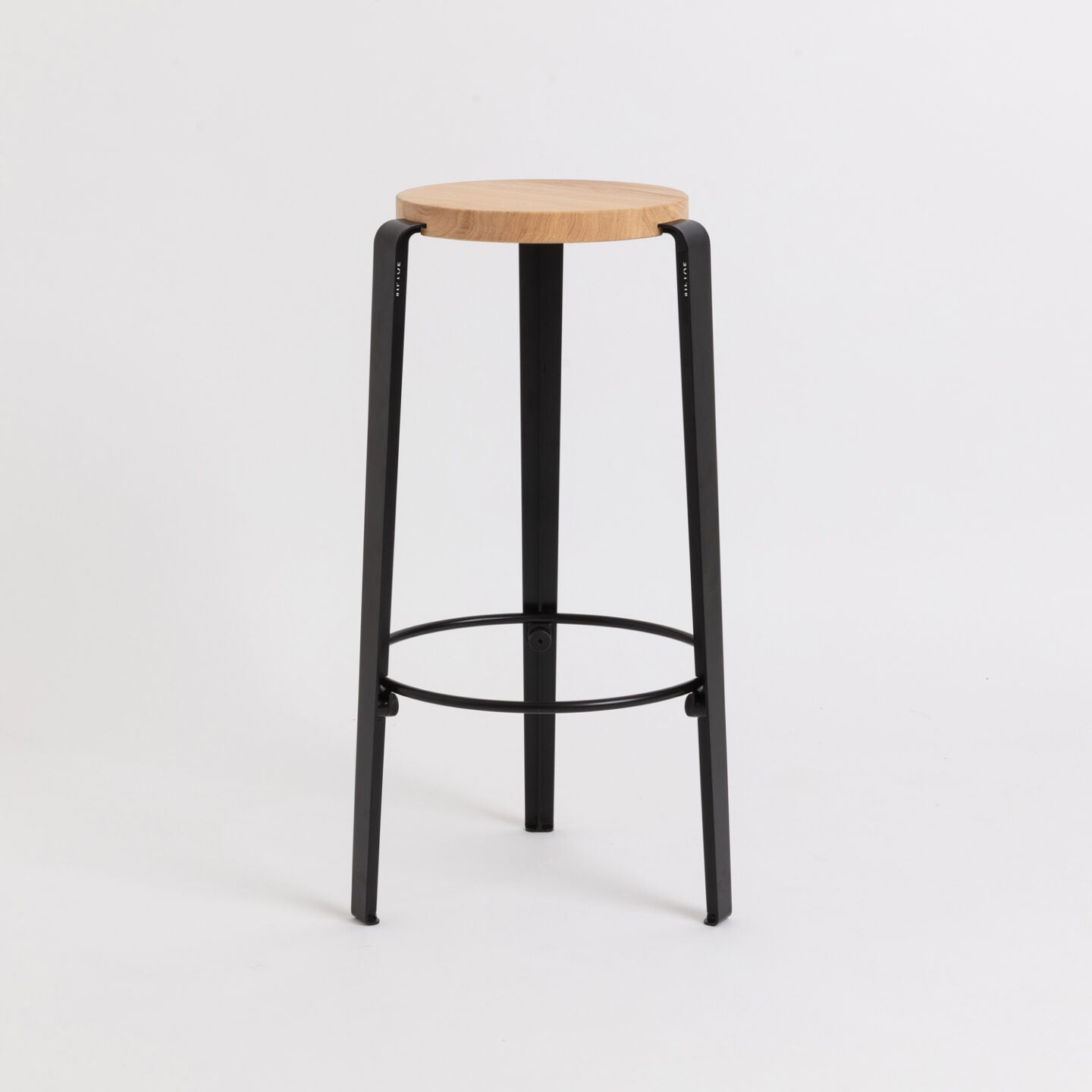 TIPTOE<br>BIG LOU bar stool – SOLID OAK <br>GRAPHITE BLACK - ヴィンテージ SHARK ATTACK