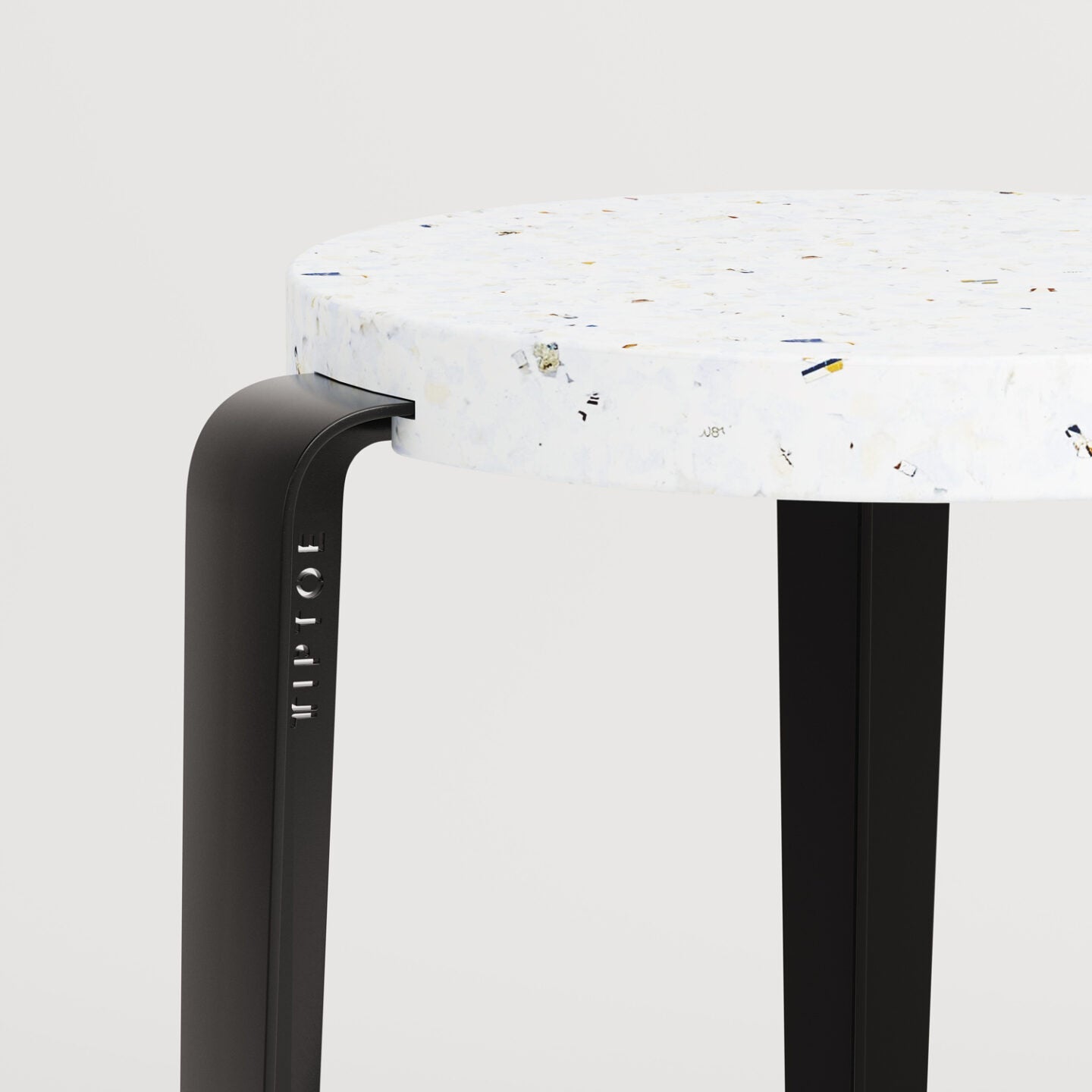 TIPTOE<br>BIG LOU bar stool in recycled plastic VENEZIA <br>GRAPHITE BLACK - ヴィンテージ SHARK ATTACK