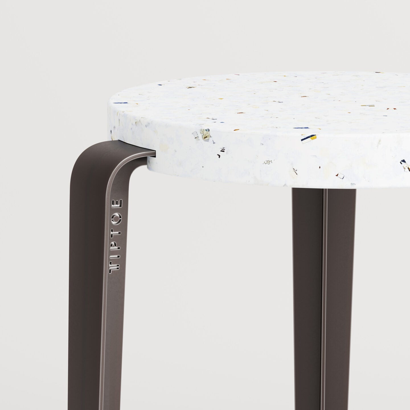 TIPTOE<br>BIG LOU bar stool in recycled plastic VENEZIA <br>DARK STEEL - ヴィンテージ SHARK ATTACK