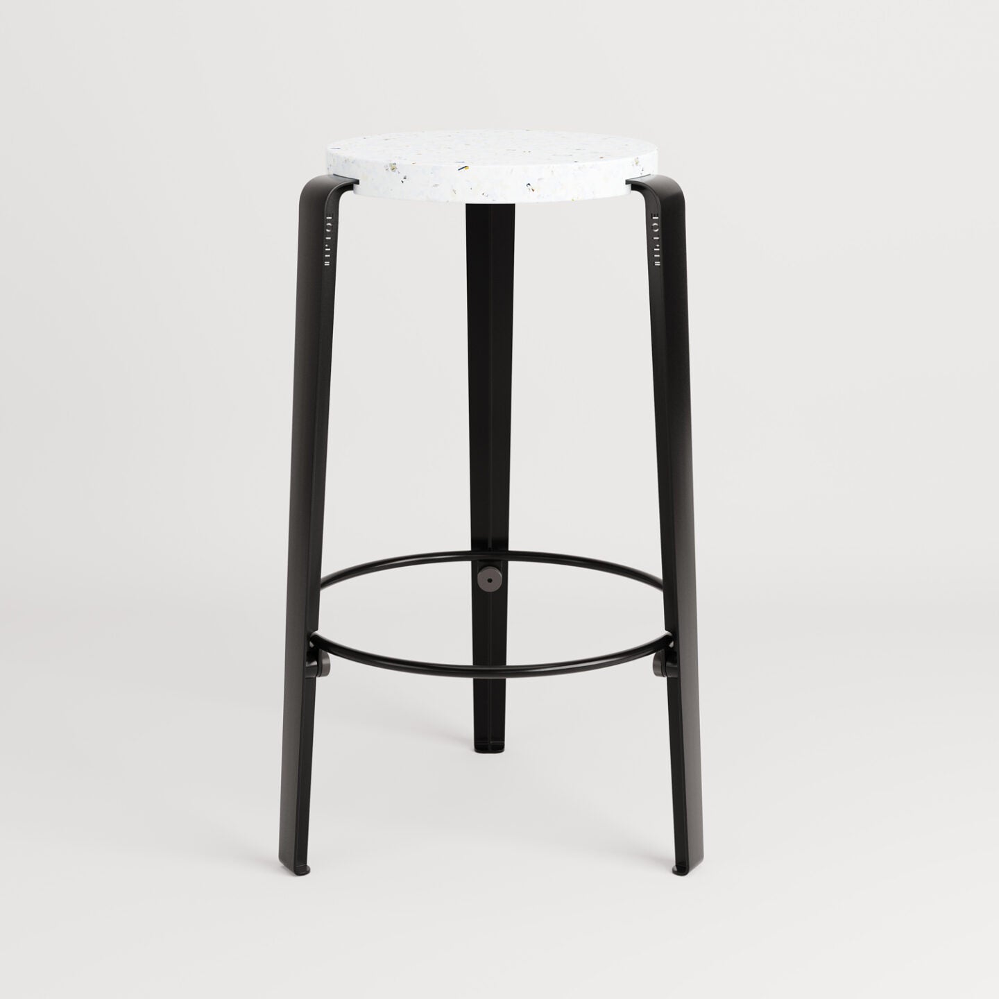 TIPTOE<br>MI LOU mid-high stool in recycled plastic VENEZIA <br>GRAPHITE BLACK - ヴィンテージ SHARK ATTACK