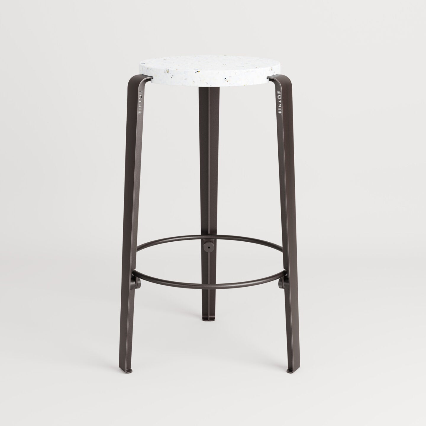 TIPTOE<br>BIG LOU bar stool in recycled plastic VENEZIA <br>DARK STEEL - ヴィンテージ SHARK ATTACK